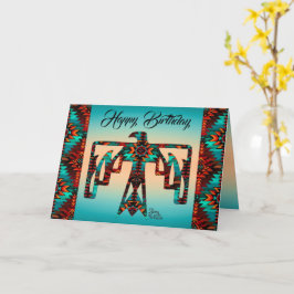 Tarjeta de saludo plegada Tribal Thunderbird
