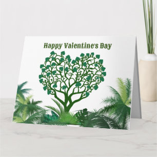 tarjeta de saludo plegada verde el día de San Vale