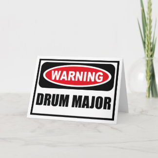 Tarjeta de saludo principal de DRUM de advertencia