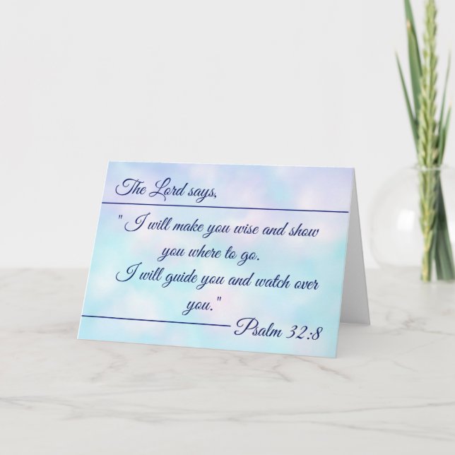 Tarjeta de saludo "Psalm 32:8" (Anverso)