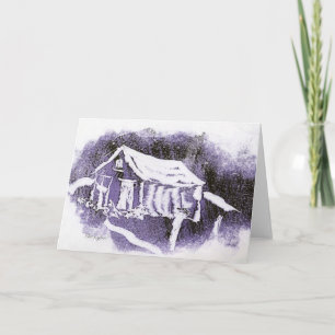Tarjeta de saludo "Purple Cabin" Country Roads