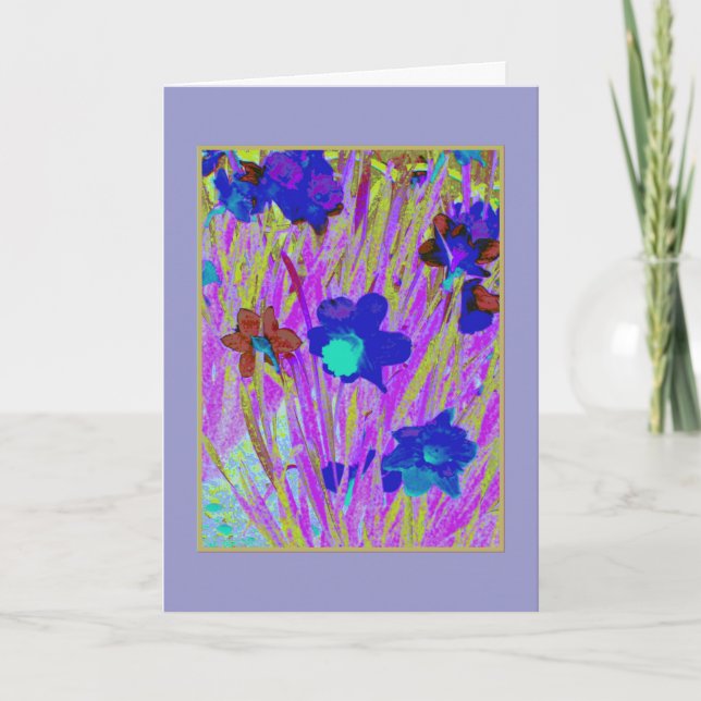Tarjeta de saludo 'Purple Daffodils' (Anverso)