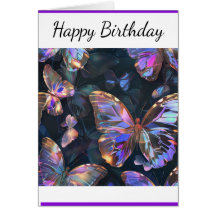 Tarjeta de saludo Purple de mariposas irlandesas d