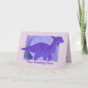 Tarjeta de saludo Purple Dinosaur