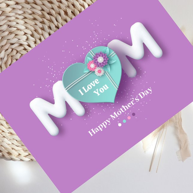 Tarjeta de saludo Purple Feminine Happy Mother's D (Subido por el creador)