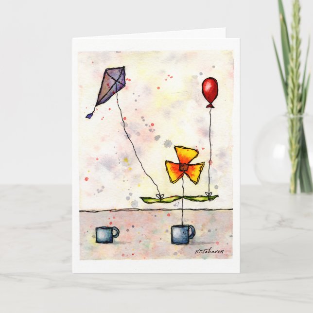 Tarjeta de saludo Purple Kite Flower (Anverso)