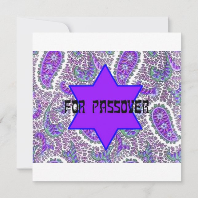 Tarjeta de saludo Purple Paisley Passover (Anverso)