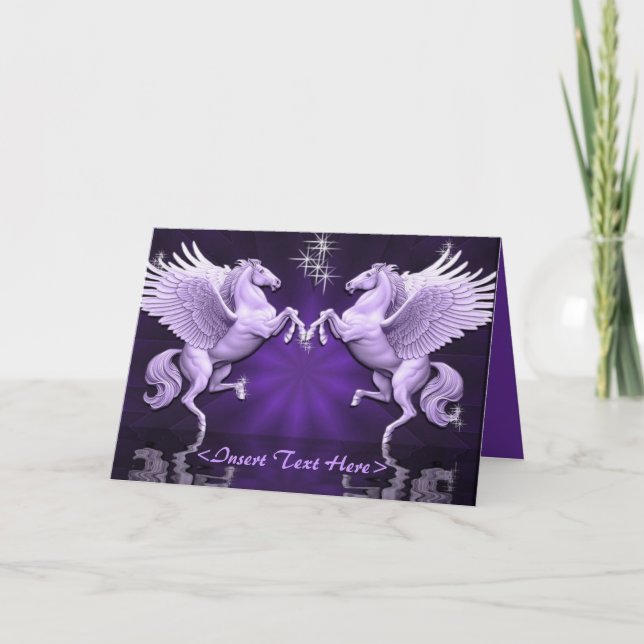 Tarjeta de saludo Purple Pegasus Reflections (Anverso)
