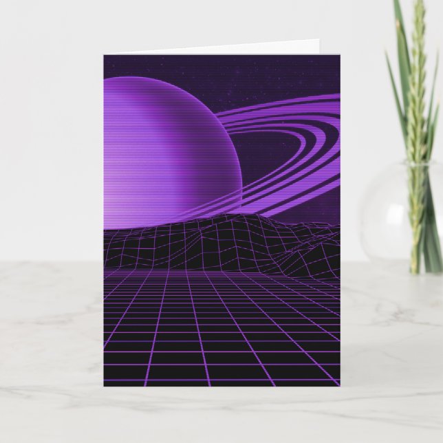 Tarjeta de saludo Purple Retrowave (Anverso)