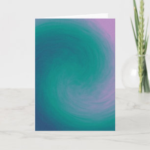 Tarjeta de saludo Púrpura, Verde y Azul Swirl