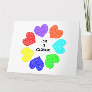 Tarjeta de saludo Rainbow Hearts de amor interraci
