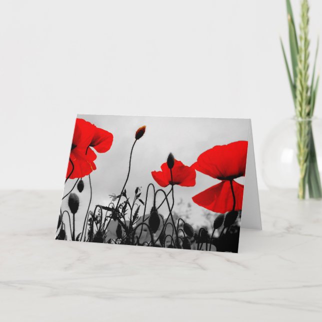Tarjeta de saludo Red Poppies (Anverso)