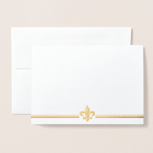 Tarjeta de saludo Relieve metalizado dorado Vintag (Anverso con sobre)