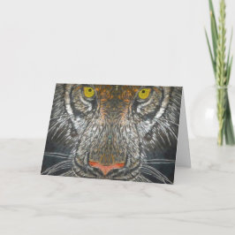 Tarjeta de saludo - Retrato de gato salvaje