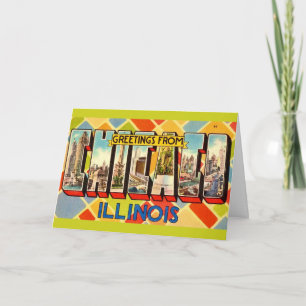 Tarjeta de saludo retro de Chicago