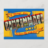 Tarjeta de saludo retro de Cincinnati 