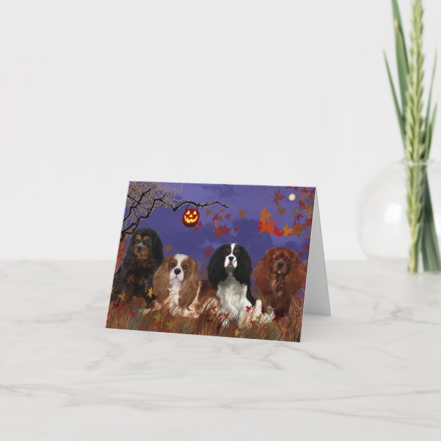 Tarjeta de saludo, Rey Charles Cavalier Spaniel (Anverso)