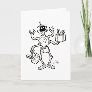 Tarjeta de saludo Robot - brazos robot locos