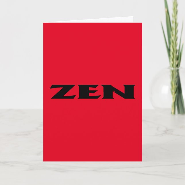 Tarjeta de saludo rojo negro Zen (Anverso)