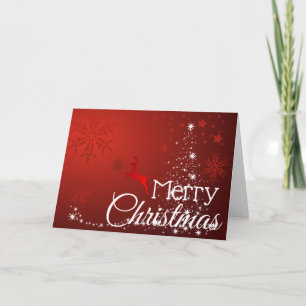 Tarjeta de saludo rojo para renos de navidad perso