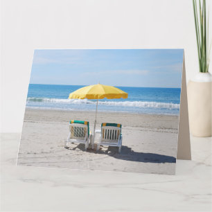 Tarjeta de saludo ROMÁNTICA DE PLAYA DE VACACIONES