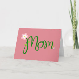 Tarjeta de saludo rosa de fresa de mamá