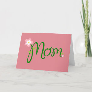 Tarjeta de saludo rosa de fresa de mamá