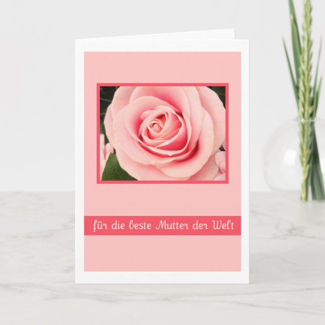 tarjeta de saludo rosa de la madre rosa alemán (Anverso)