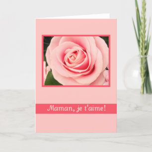 tarjeta de saludo rosa de la madre rosa francés
