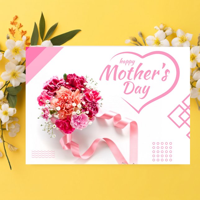 Tarjeta de saludo rosa del Día de la Madre Minimal (Subido por el creador)