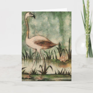Tarjeta de saludo rosa Flamingo