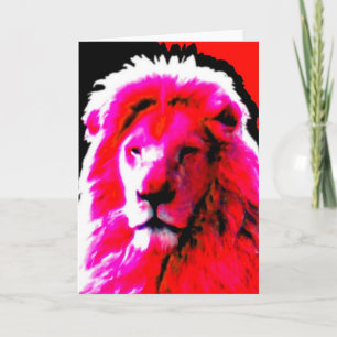 Tarjeta de saludo rosa Lion Head