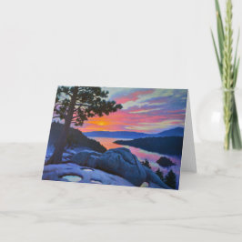 Tarjeta de saludo rosa sobre esmeralda