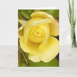 Tarjeta de saludo Rosebud Amarilla