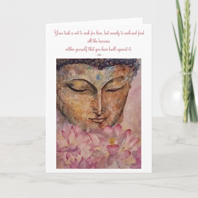 Tarjeta de saludo Rumi Quote Buddha Watercolor Art (Anverso)