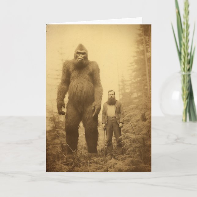 Tarjeta de saludo Sasquatch/Big Foot, Cryptids (Anverso)