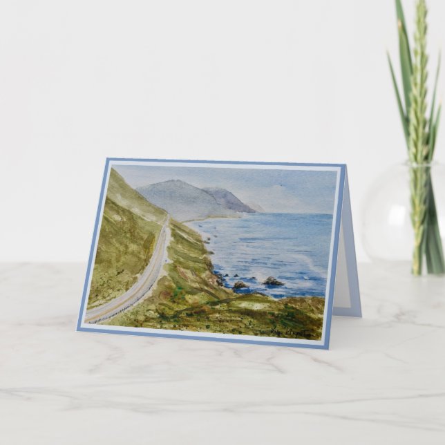 Tarjeta de saludo Seaside Watercolor Art (Anverso)