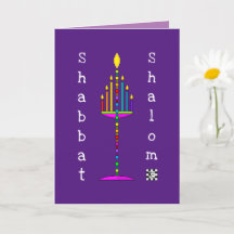 Tarjeta de saludo Shabbat Shalom Menorah