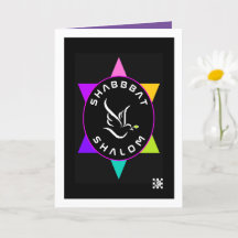 Tarjeta de saludo Shabbat Shalom Star Dove