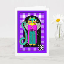 Tarjeta de saludo Shalom Angel Cat