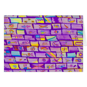 Tarjeta de saludo Sharp Purple Bricks