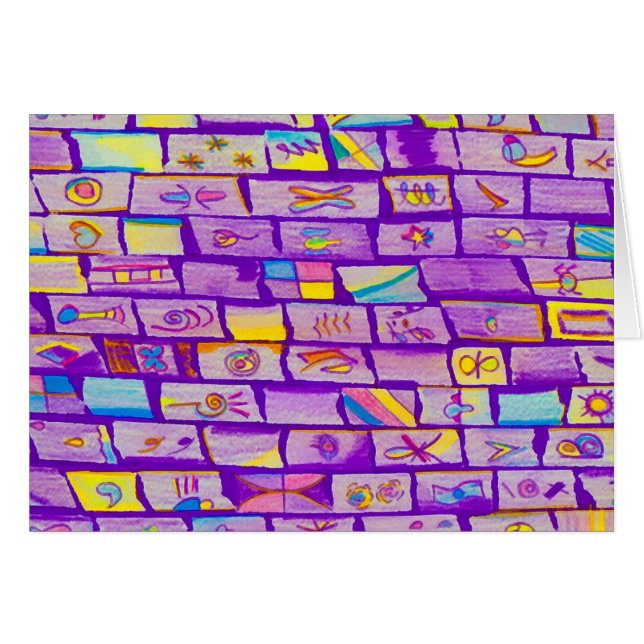 Tarjeta de saludo Sharp Purple Bricks (Anverso (Horizontal))