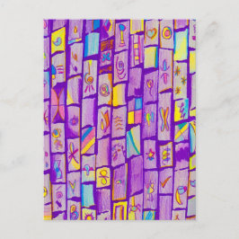 Tarjeta de saludo Sharp Purple Bricks