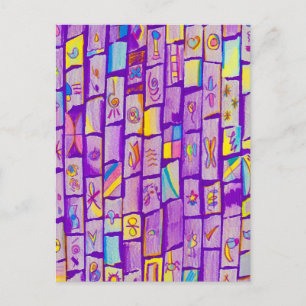 Tarjeta de saludo Sharp Purple Bricks