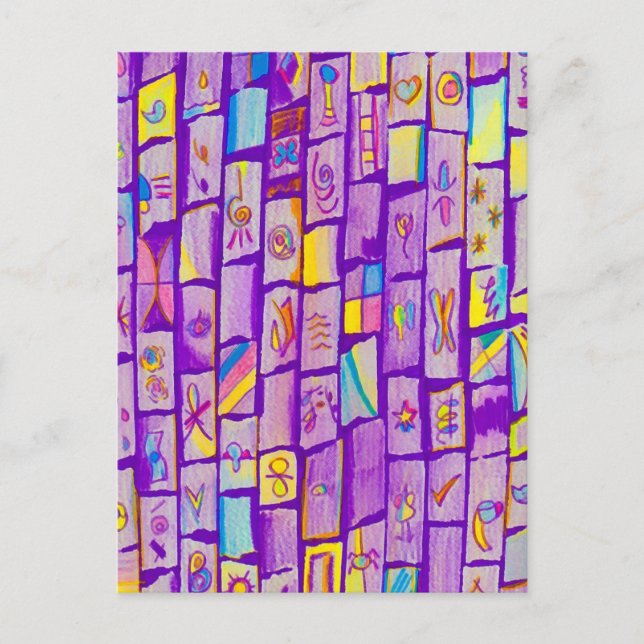 Tarjeta de saludo Sharp Purple Bricks (Anverso)