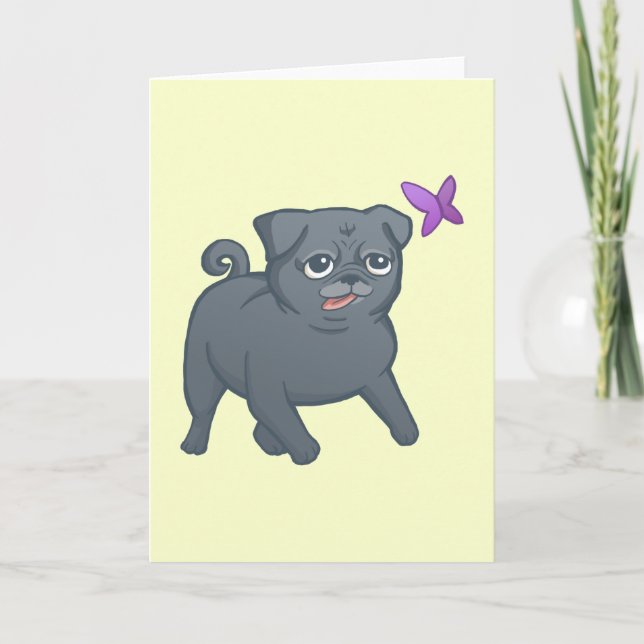 Tarjeta de saludo SNORT Black Pug Blank (Anverso)