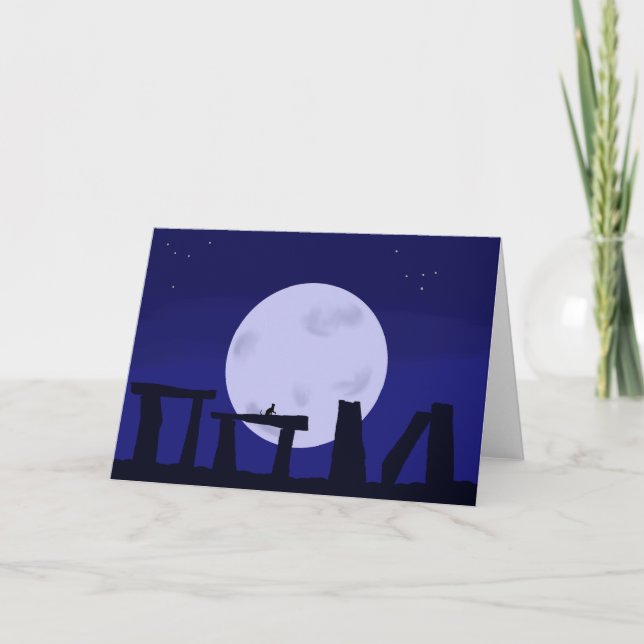 Tarjeta de saludo Solsticio de Invierno Moon with  (Anverso)