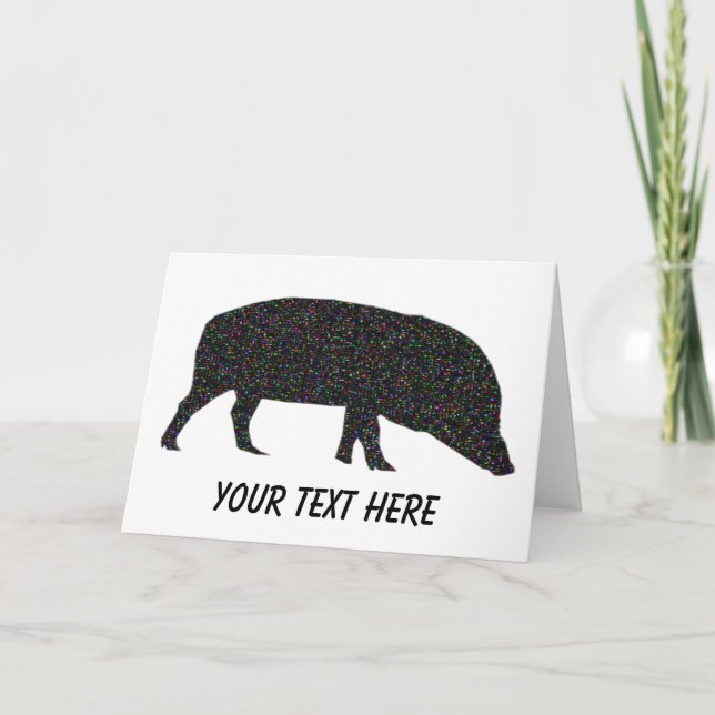 Tarjeta de saludo Sparkly Pig Personalizable (Anverso)