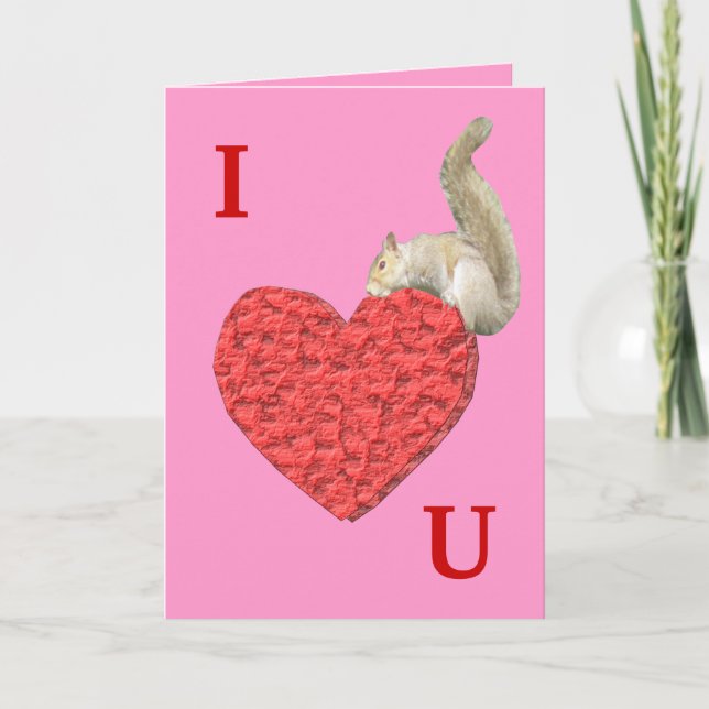 Tarjeta de saludo Squirrel Love Personalizable (Anverso)