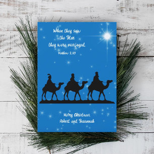 Tarjeta de saludo Star Wise Men Scripture para nav